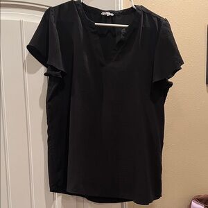 Maurices Elegant Black Short Sleeve Blouse